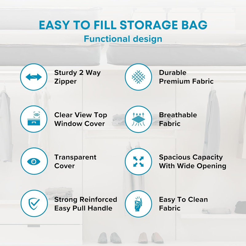 3 grands sacs de rangement sous le lit Smartcube