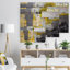 Art abstrait sur toile abstraite, impression moderne flou jaune et gris - Abstrait flou gris et jaune-33252036-33825961