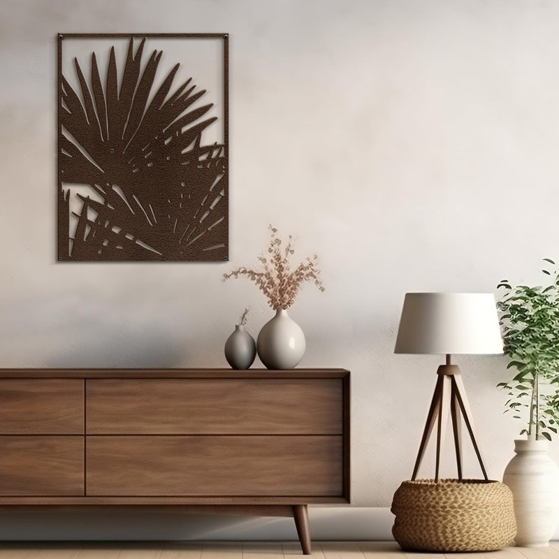 Décoration murale décorative murale en métal, H 36 po x l 26,87 po x P 0,05 po, Brun