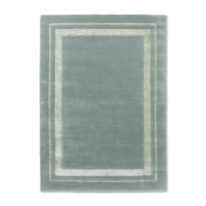 Tapis gris en laine touffeté à la main, Rectangle 5 pi 7 po x 7 pi 10 po