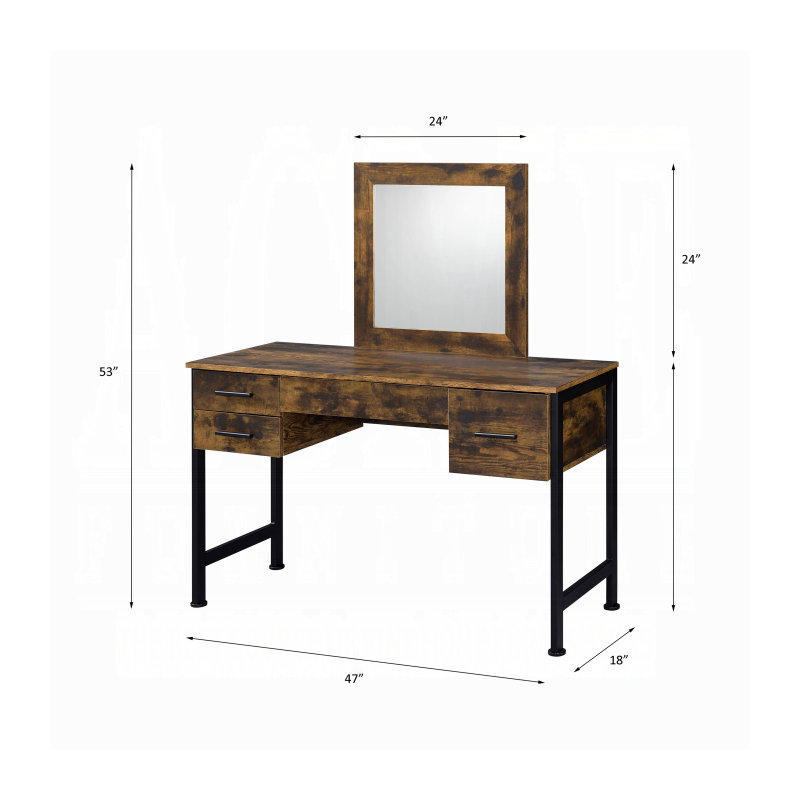 Bureau de coiffeuse et miroir Modlin