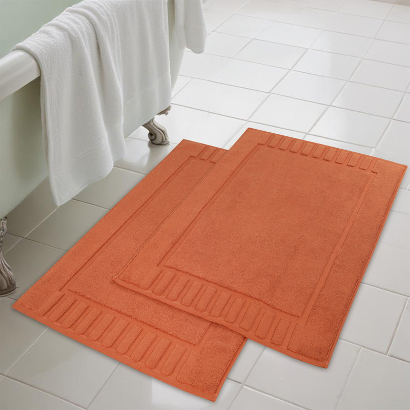 Ensemble de tapis de bain réversible 2 pièces Pardue, Cuivre, Géométrique