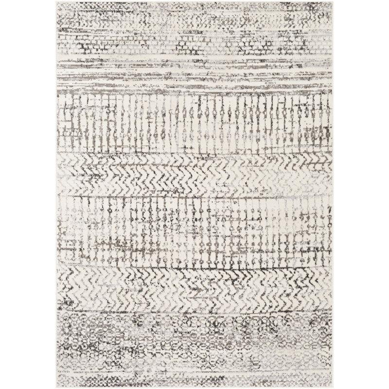 Tapis gris / noir Morrow Southwestern, Rectangle 6 pi 7 po x 9 pi