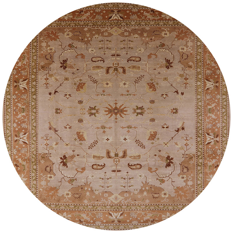 Tapis oriental gris / brun Dzadur, Rond 4 pi