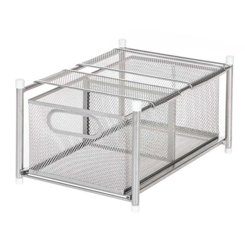 Skipworth Steel Cabinet Shelving Rack, Satin Nickel