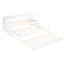 Lit de jour simple blanc TG avec 2 lits gigognes, 3 rangements et une structure en bois massif, peu encombrant en blanc, très solide, économe-1351280732