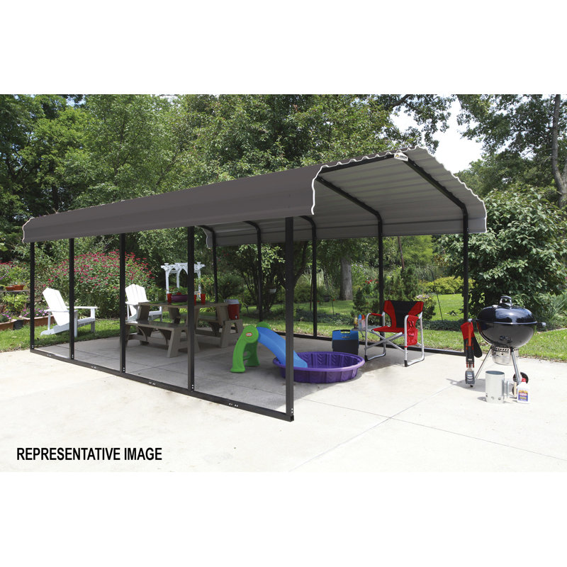 Galvanized Steel Carport, 12X29X7, 84'' H x 144'' W x 348'' D