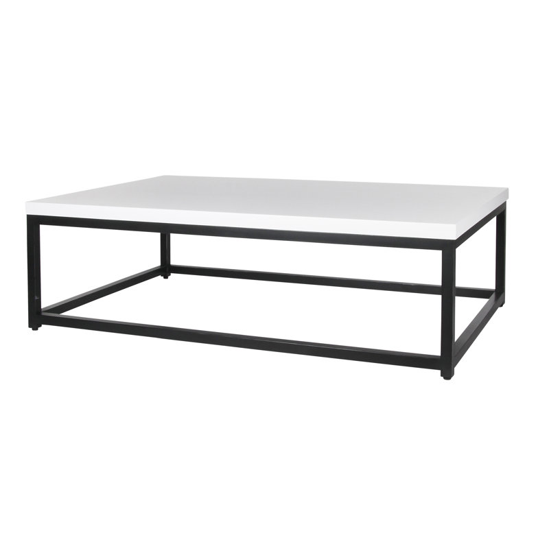 Table basse Paris, H 18 po x L 67 po x l 43 po, Noir, noir, noir, noir, Blanc