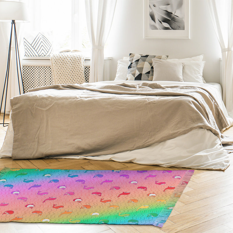 Mauve baleines/Tapis décoratif rouge, non