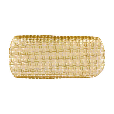 Rufolo Glass Basketweave Rectangular Tray