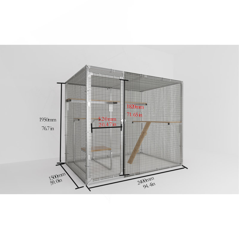 Grand parc pour chat, abri pour cage de chat, 7,8 pi x 4,9 pi