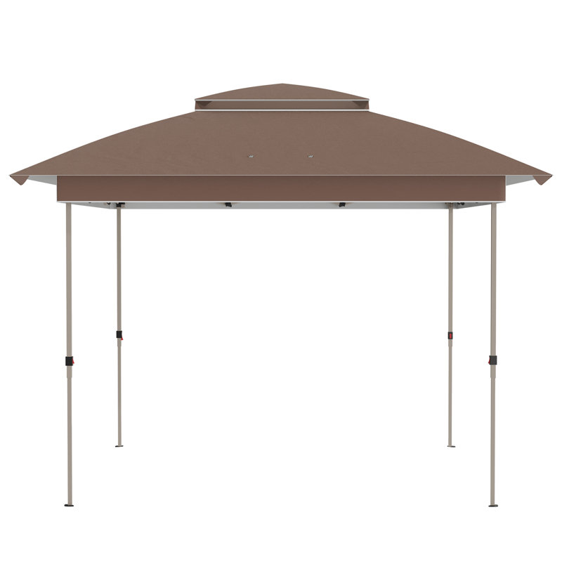 Outsunny 12' x 12' Pop Up Canopy Tent with Netting and Carry Bag, Brown