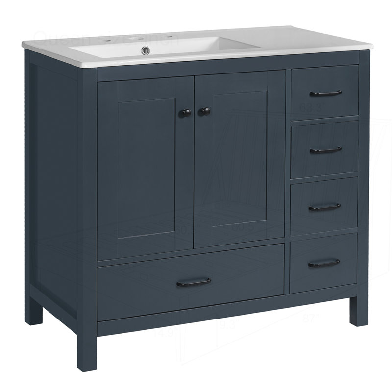 Meuble-lavabo 36 po avec lavabo en céramique