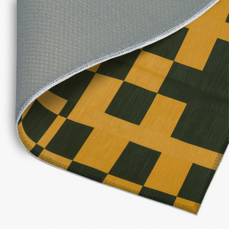Tapis d'intérieur et d'extérieur à carreaux vert, Rectangulaire 2 pi x 3 pi
