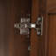 Meuble-lavabo de 60 po avec lavabo SMC, grande armoire de rangement moderne avec tiroirs à fermeture en douceur et portes en rotin, boutons en métal argenté et 5 pieds en pin, brun