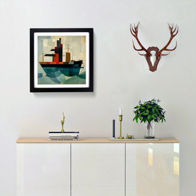 Ship On The Ocean Suprematism No.1 - Framed Print