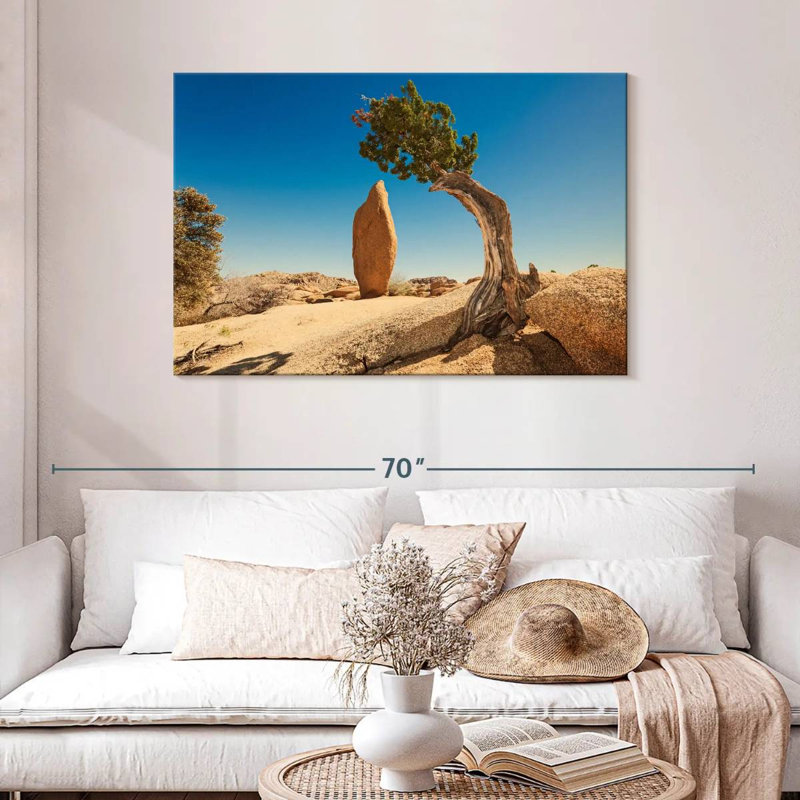 Genévrier et monolithe Nicci Joshua Tree Park, H 30 po x l 45 po