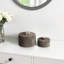 Sagebrook Home 2-Pieces Harare Suede Boxes With Stone Knob, Gray