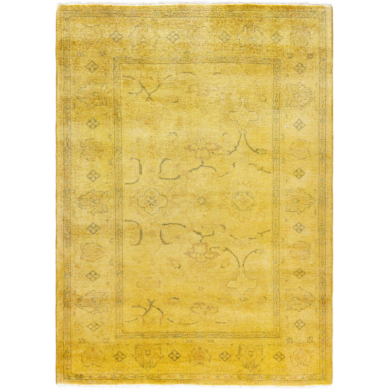 Overdyed One-of-a-Kind 4' 2" X 5' 9" Hand Knotted Area Rug