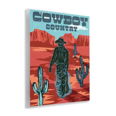 Plaque murale Cowboy Country, scène par Diane Labombarbe