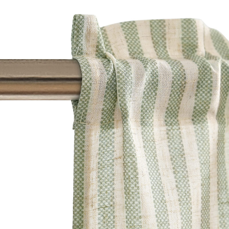 Rideaux de cuisine avec passe-tringle, Vert, L 52 po x L 36 po