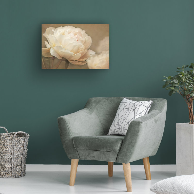 Art sur toile, pivoine bolaire, Jennie Marie Schell, H 12 po x l 19 po