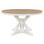 Table de salle à manger extensible rétro avec une rallonge de 12 po pour la salle à manger et le salon (bois de chêne naturel et blanc cassé)-133525961