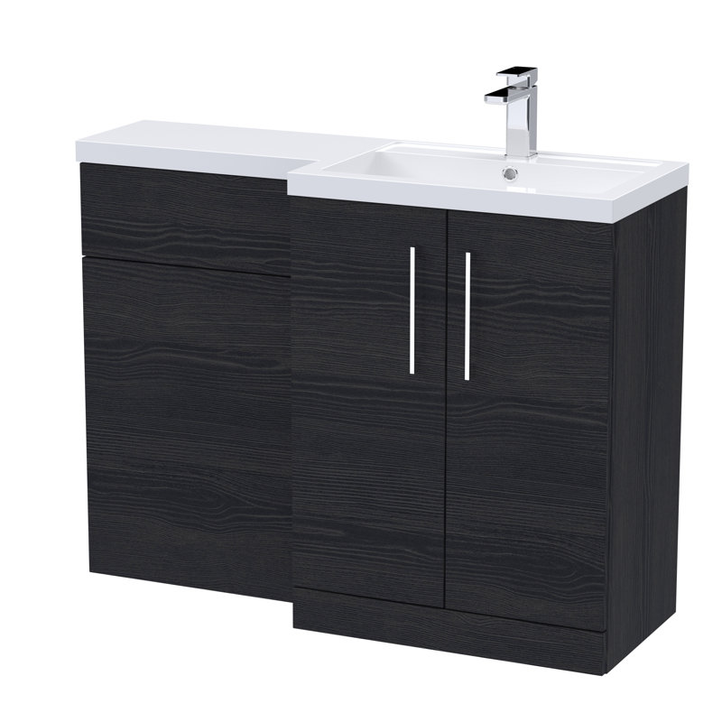 Arno Toilet & Basin Unit, Charcoal Black Woodgrain
