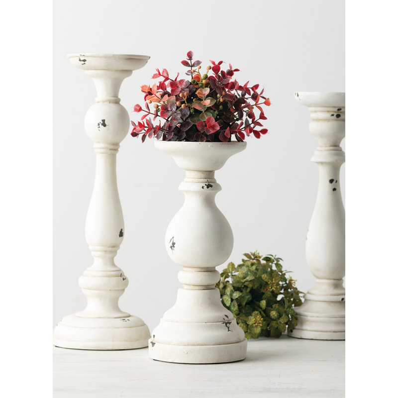 16.75'' H Polyresin Tabletop Candlestick