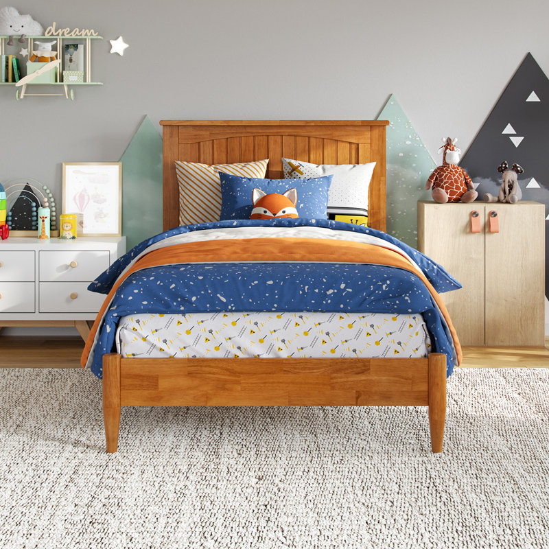  Lit plateforme Amandalee, Simple, Caramel clair
