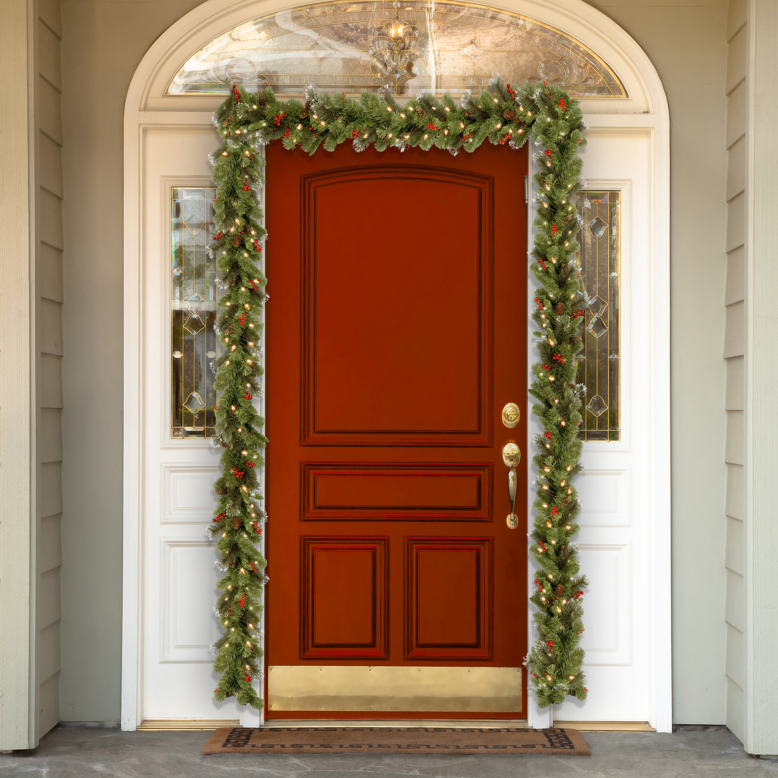 108" Pre-Lit Spruce Christmas Garland