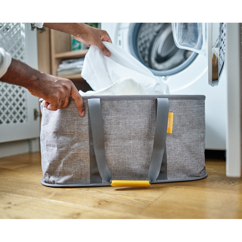 Hold-All Collapsible Laundry Basket, Gray