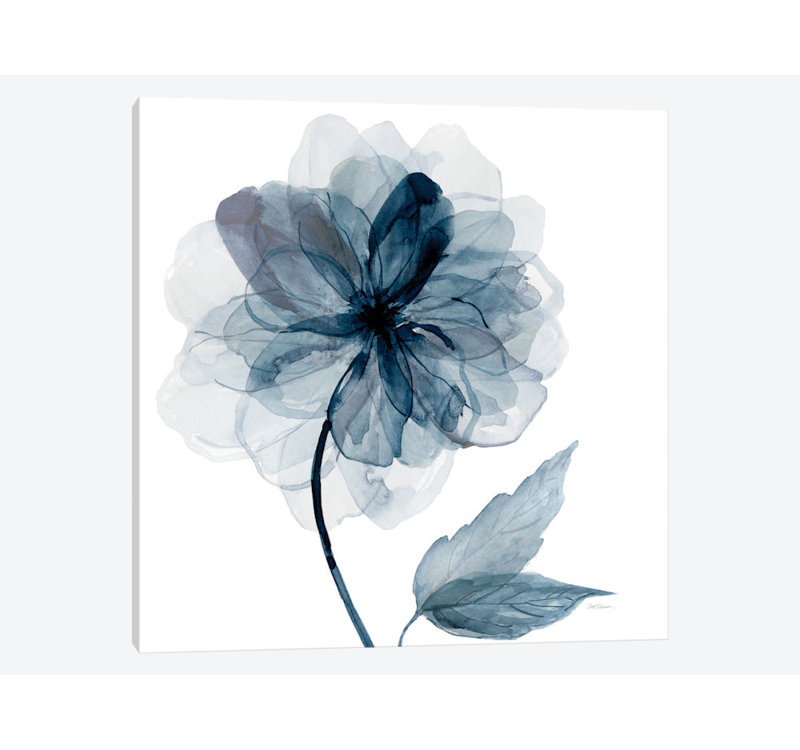 «Indigo Bloom I» par Carol Robinson, impression sur toile, H 18 po x l 18 po x P 1,5 po, Toile tendue