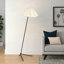 Lampe sur pied arquée en tissu 1 lumière noire 66,4 po avec interrupteur au pied-38266412