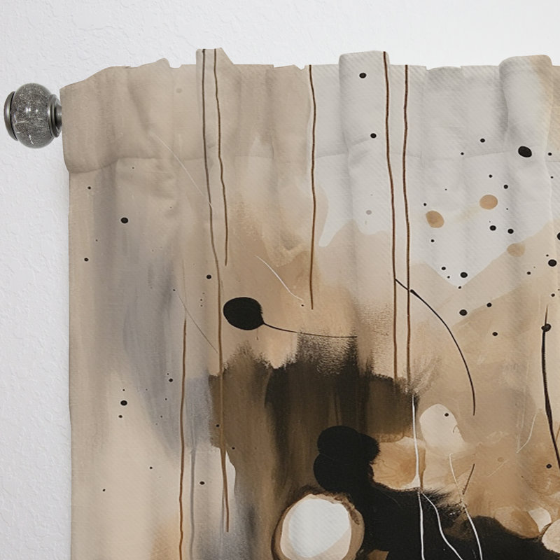 Gosellini - Brown Mindful Abstraction IV - Rideau moderne - Velours obscurcissant - 1 panneau, L 52 po x L 95 po