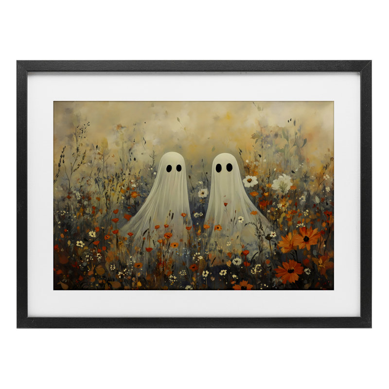 «Ghost In Autumnal Meadow», reproduction sous verre encadrée, design by Creative Studio, H 17 po x l 23 po, Cadre noir minuit