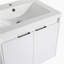Meuble-lavabo 36 po avec lavabo en résine, 2 portes à fermeture douce et 1 armoire latérale, conception à fixation flottante, blanc brillant, contreplaqué