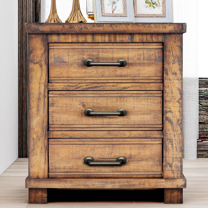 Table de chevet en bois massif Dhurpati