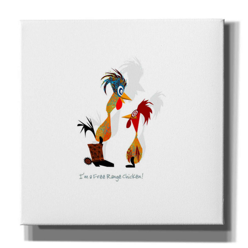 «Free Range Chicken» par Chuck Wimmer, art mural sur toile