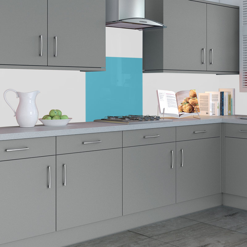 60cm W x 75cm L Glass Peel and Stick Panel, Deepskyblue