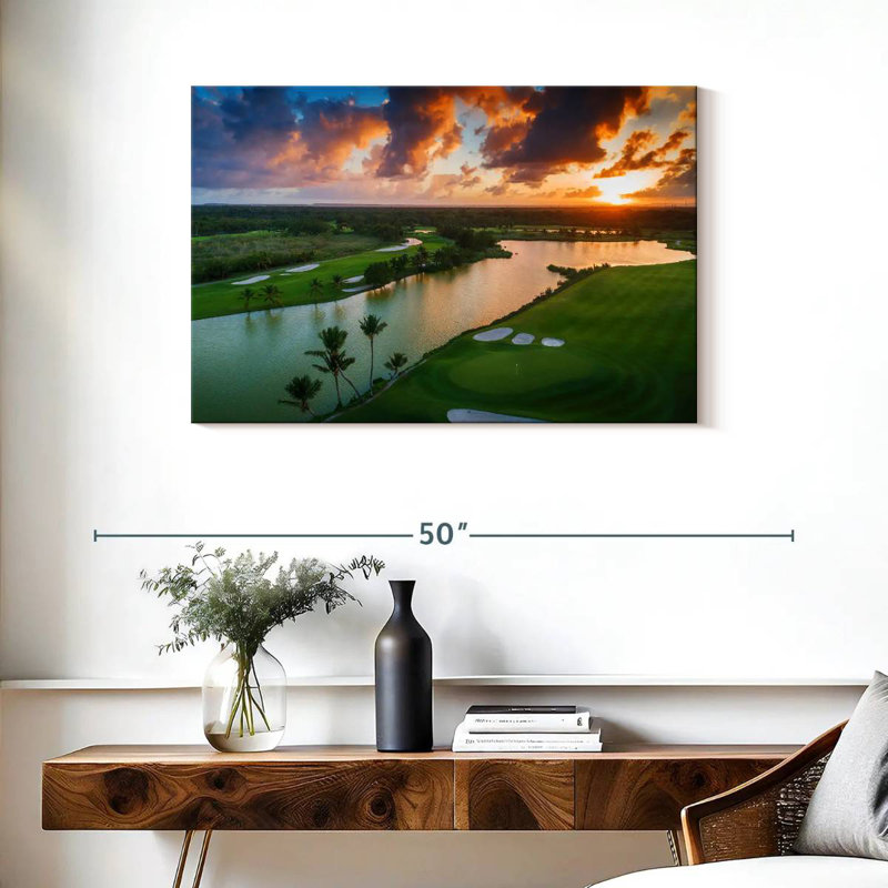 Harpa Golf Course Sunset, 24" H x 36" W