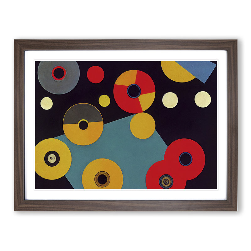 Abstract Cassette Tape - Framed Print, 25cm H x 34cm W x 2cm D, Walnut