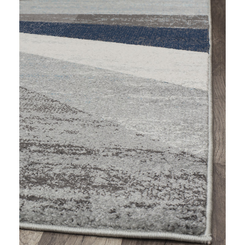 Hale Blue and Gray Geometric 8' x 10' Synthetic Area Rug