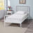 Vance White Finish Twin Size Bobbin platform Bed, 41.61'' H X 41.57'' W X 79.37'' L-1963041145-1963041146