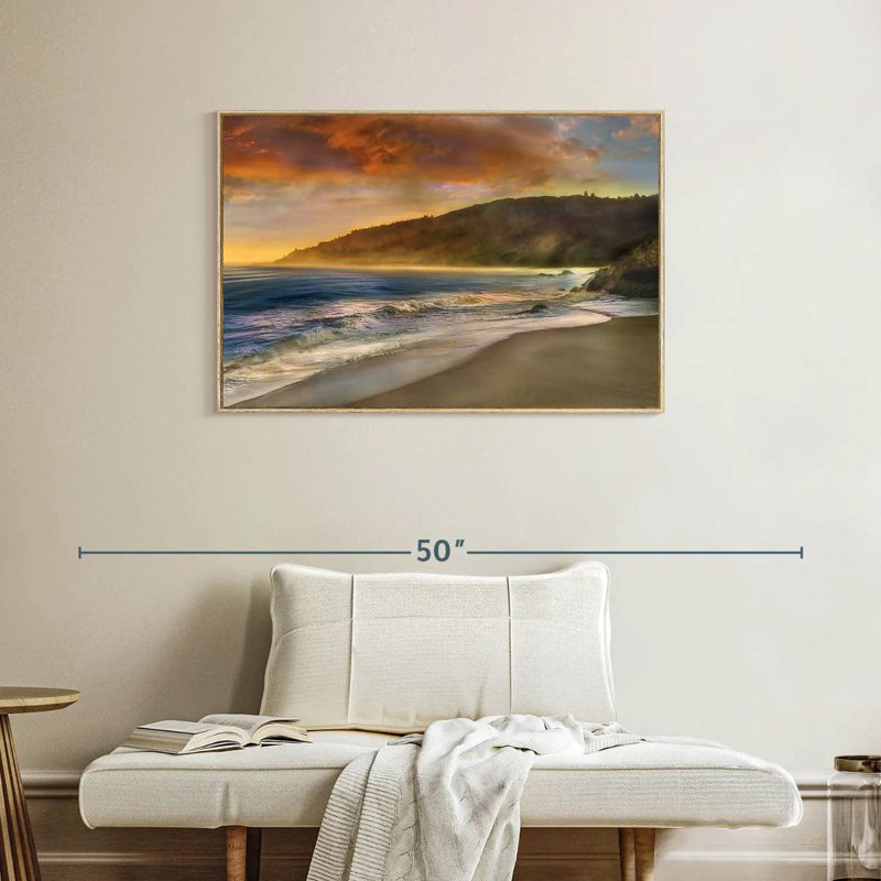 Malibu Sun, Cadre flottant en bois naturel, 37 po x 25 po