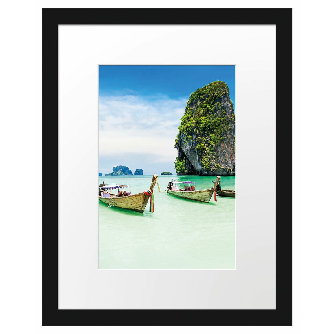 Gerahmtes Poster Longtailboote in Thailand