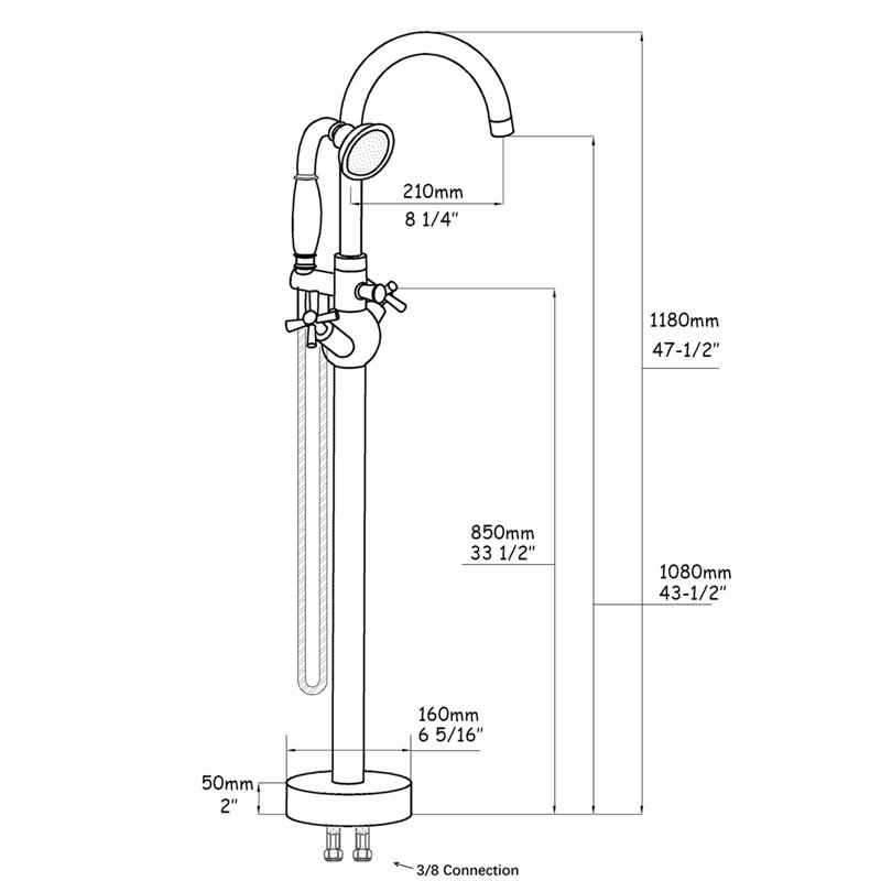 Modern Bathtub Faucet With Hand Shower - Matte Black, Metal, Bathroom Renovation Black & Corrosion Quality Upgrade,