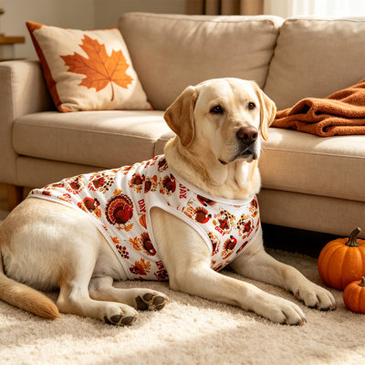 Décorations d'automne, gilets pour animaux de compagnie pour l'Action de grâce, vêtements de fête pour chiens et chats, tissu doux, motifs festifs à enfiler et à enlever pour les fêtes et les séances photo de famille.