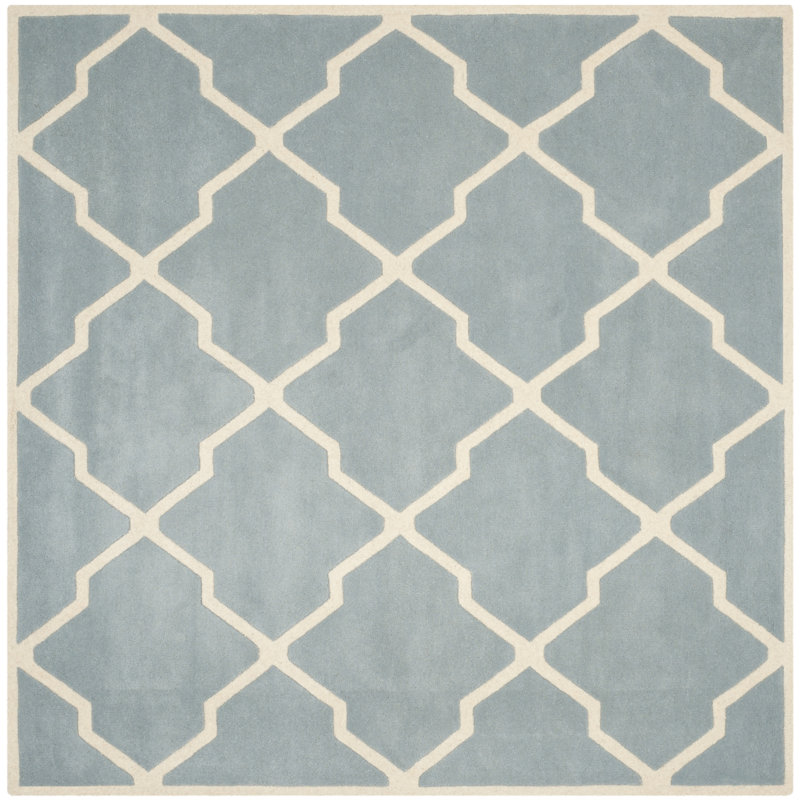 Osasere Hand Tufted Wool Geometric Rug, Square 9'