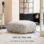 Graduation Day 34" x 34" x 16" Beige & Grey Pouf Ottoman - Modern Footrest